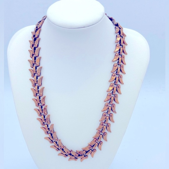 Vintage Renoir Copper Leaf Necklace / Choker Signed Renoir On Clasp 1946-1964 - Picture 8 of 8